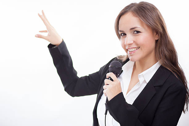 istock Business woman at a presentation 177788058