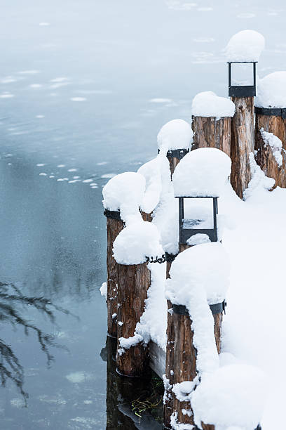 istock berth with a chain in the snow 177788454