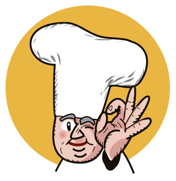 Vector illustration of cute chef cook head