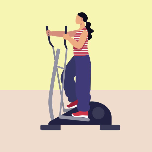 istock Sporty lady training at home. Time for cardio exercises in gym 1777892499