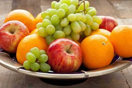 Bowl of fruit set out at conference buffet