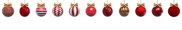 Collection set of Christmas tree decorations balls.3D rendering