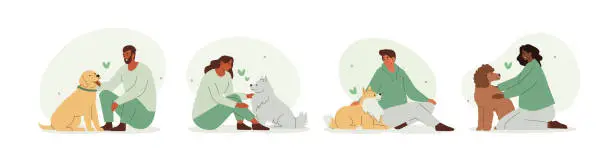 Vector illustration of dogs adoption
