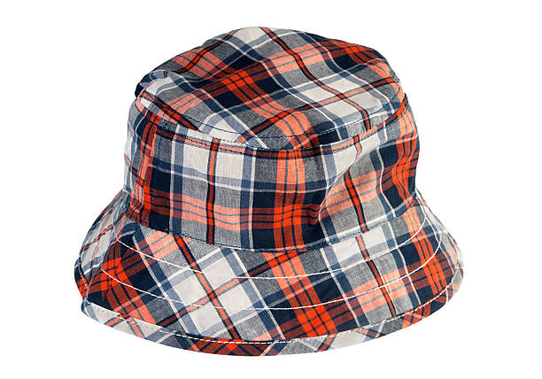 Tartan summer hat Tartan summer hat on white background bucket hat stock pictures, royalty-free photos & images