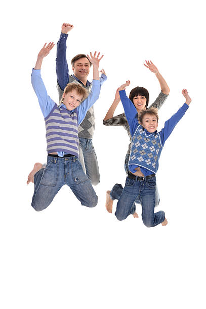 istock Attractive family jumps 177791617