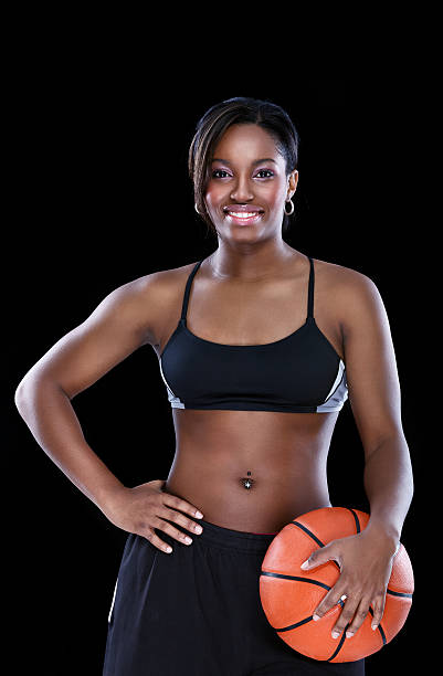 istock Attractive female with basketball 177792198