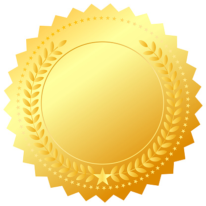 Blank gold award medal