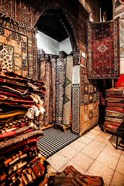 istock Moroccan Carpets in a street shop souk 177793474