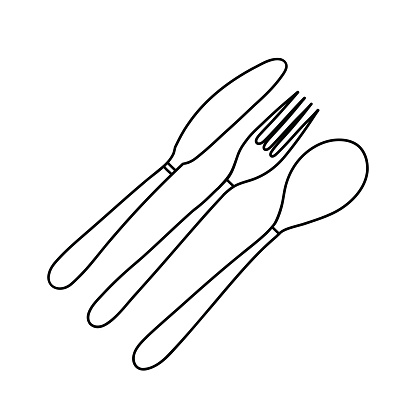 Hand Drawn Cutlery Icon Vector Illustration