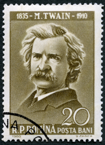 Postage stamp Romania 1960 shows Mark Twain (1835-1910), circa 1960