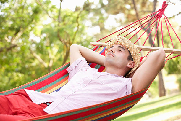 istock A man with a brown hat relaxing in a hammock 177793857