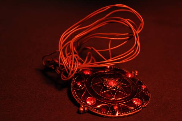 Elegance red pendant showing the antique grace with red stones - this pendant is a gift of timeless beauty and style.