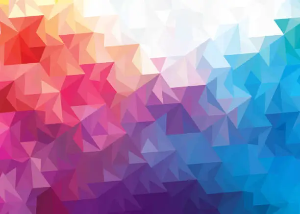 Vector illustration of triangles with an iridescent gradient background