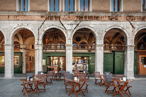 Typical outdoor cafe in Venice