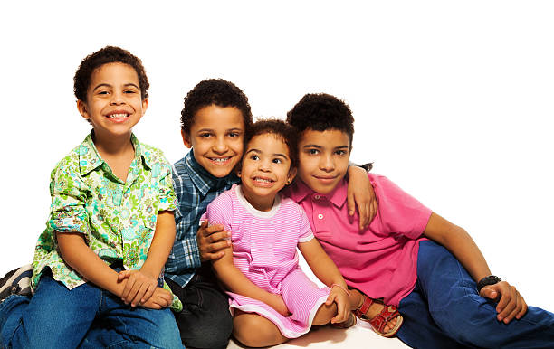 istock Group of happy brothers and sisters 177795354