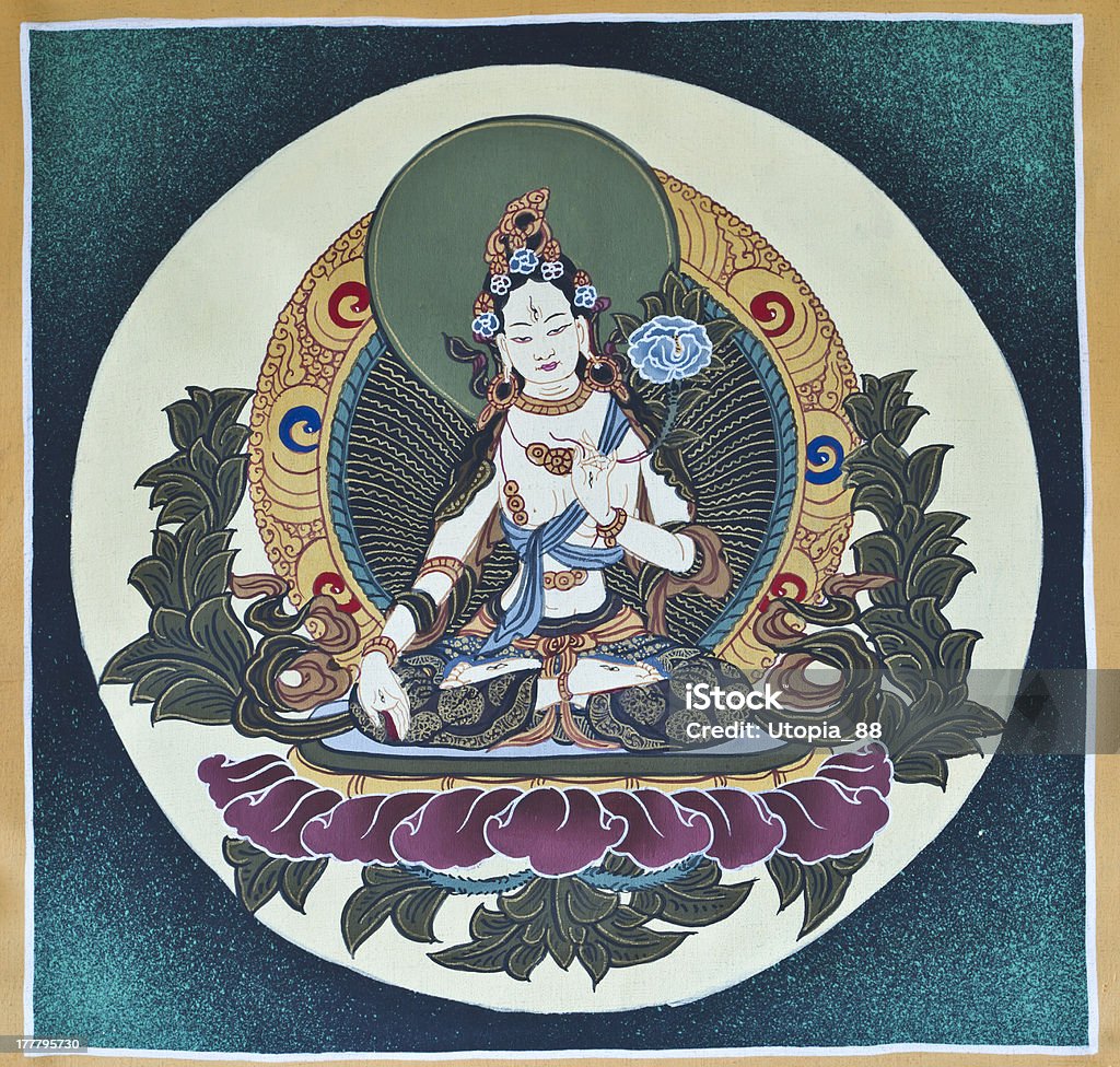 Tara godness tangka, Monaci dipingere dalla Nepal - Foto stock royalty-free di Dea - Divinità