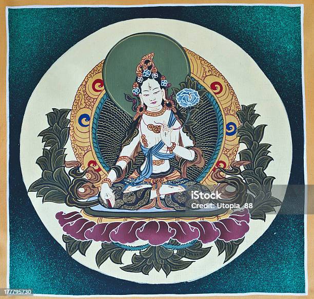 Tara Godness Tangka Monaci Dipingere Dalla Nepal - Fotografie stock e altre immagini di Dea - Divinità - Dea - Divinità, Cerchio, Mandala