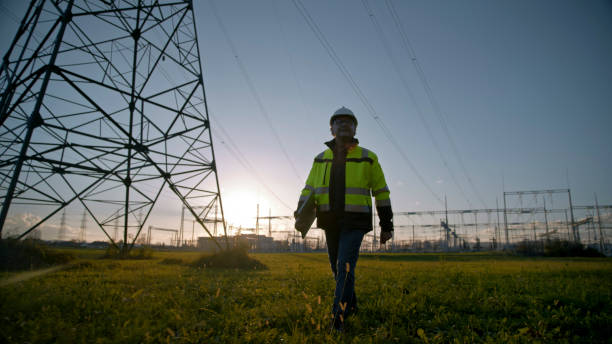 istock Ambitious Electrical Engineer Holding Laptop While Walking At Power Station During Sunset 1777961846
