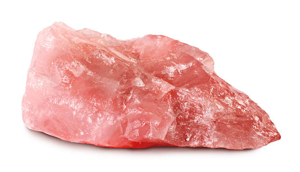 Rose quartz gemstone rock stock photo