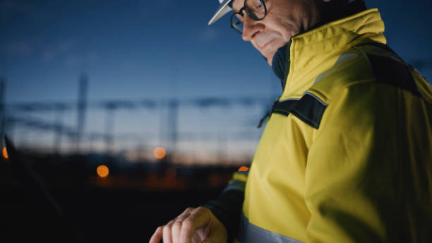 istock Determined Male Engineer Working On Laptop At Dark Power Plant During Night 1777966564