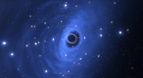 A vibrant blue ring with a star at its center dramatically exploding outward in a stunning display of interstellar energy