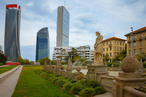 Modern and antique architecture in Milan, Italy\nCitylife district
