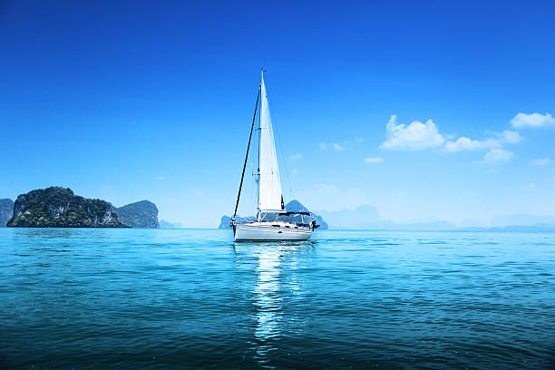 yacht and blue water ocean