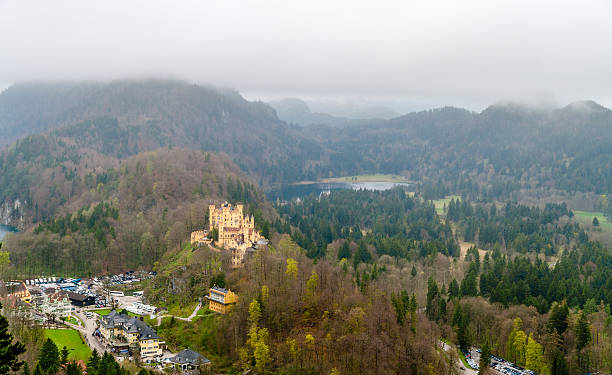 на hohenschwangau замок в баварские альпы, германия - hohenschwangau castle стоковые фото и изображения