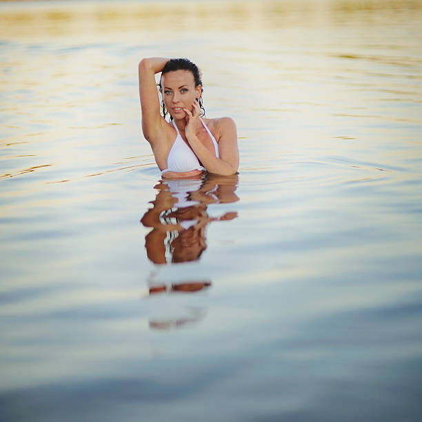 istock Young Woman in the sea 177800457