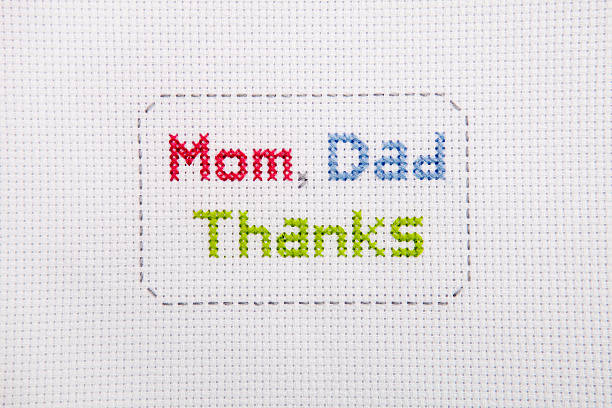 istock Parent's Day cross-stitch card 177800907