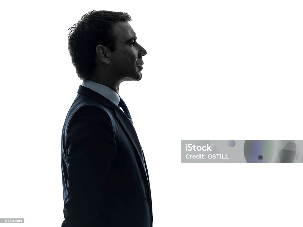 Retrato de un hombre de negocios serio perfil de silhouette - Foto de stock de Perfil - Vista de costado libre de derechos