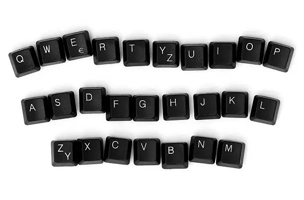 Keyboard keys isolated on a white background.
