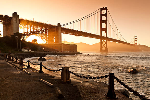 Golden Gate Bridge Sunset stock photo