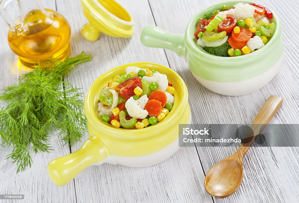 찐 야채면 pots - 로열티 프리 건강한 식생활 스톡 사진