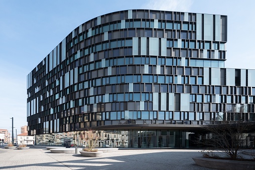 Turin, Italy – February 20, 2022: The Lavazza Headquarters Building in Turin, Italy designed by Italian architect Cino Zucchi