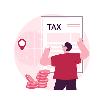 International and non-resident taxes abstract concept vector illustration. Non-resident corporation income tax, international business liability, resident alien taxation abstract metaphor.