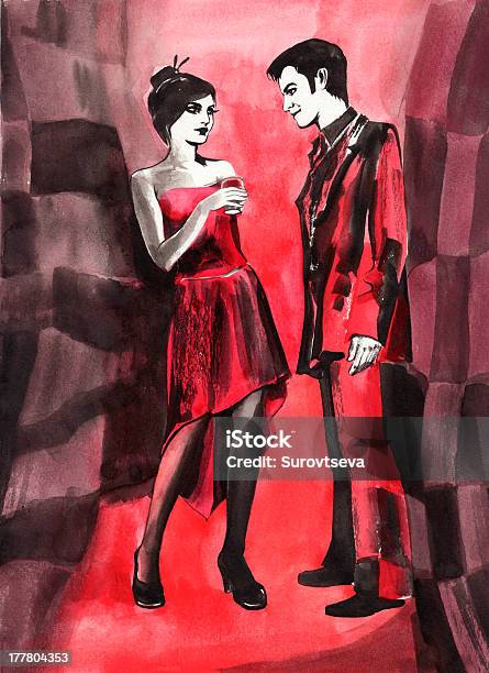 Red Couple Stock Illustration - Download Image Now - Abstract, Adult, Adults Only