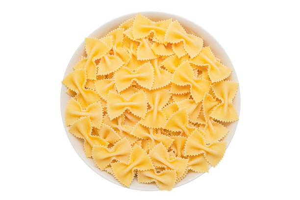 Cutout Farfalle Pasta. Delicious Farfelle Pasta in Traditional Italian Cuisine Restaurant.