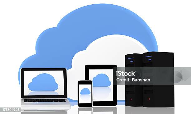 Foto de Conceito De Computação Em Nuvem e mais fotos de stock de Backup - Backup, Compartimento de armazenamento, Computador