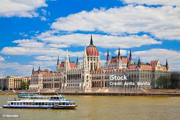 Building Of Hungarian Parliament Stock Photo - Download Image Now - Budapest, Danube River, Nautical Vessel