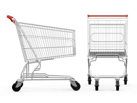 Shopping cart from side and front view