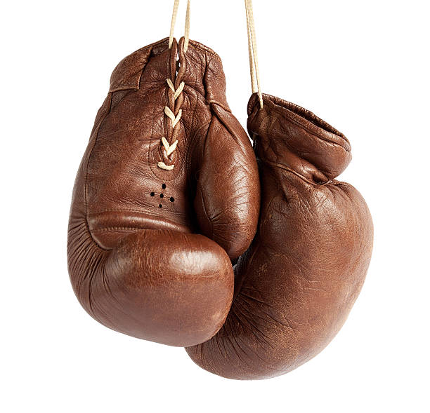 vintage con guantoni da boxe - conflict boxing glove classic sport foto e immagini stock