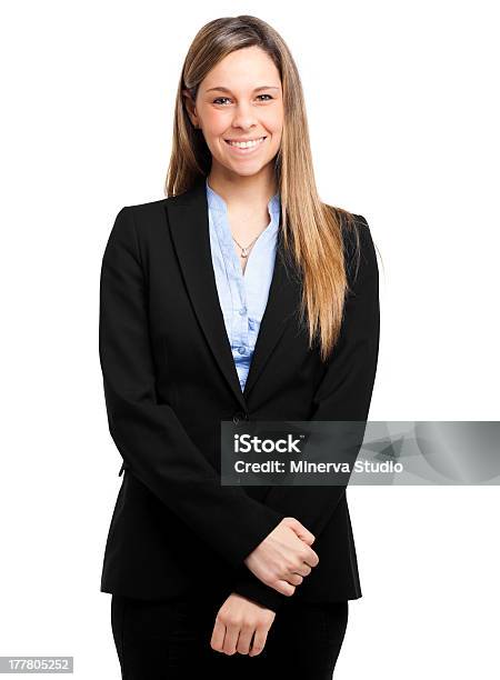 Cute Young Businesswoman Smiling Stock Photo - Download Image Now - Adult, Adults Only, Beautiful People