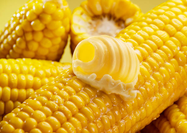 istock Ripe corn heads with corn whiskers and leaves. Nice vegetable cooking background for your projects. 1778054142