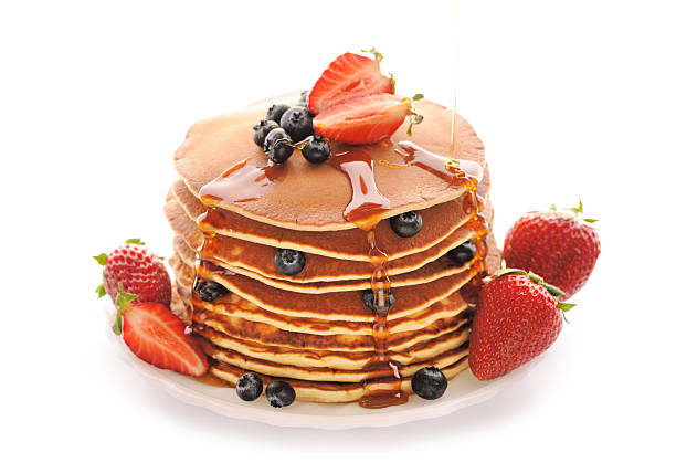 istock Pancakes with strawberry and blueberries 177805577