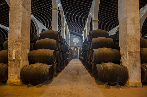 Sherry Barris de Jerez bodega, Espanha - fotografia de stock