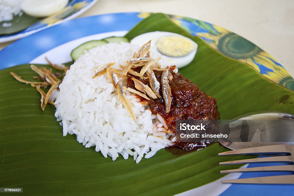 Malaysian coconut rice - Nasi lemak Malaysia coconut rice - Nasi lemak Nasi Lemak Stock Photo