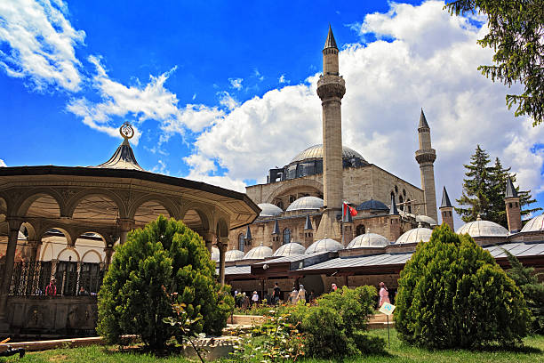 Mevlana Museum The Mevlana museum, located in Konya, Turkey, is the mausoleum of Jalal ad-Din Muhammad Rumi mevlana stock pictures, royalty-free photos & images