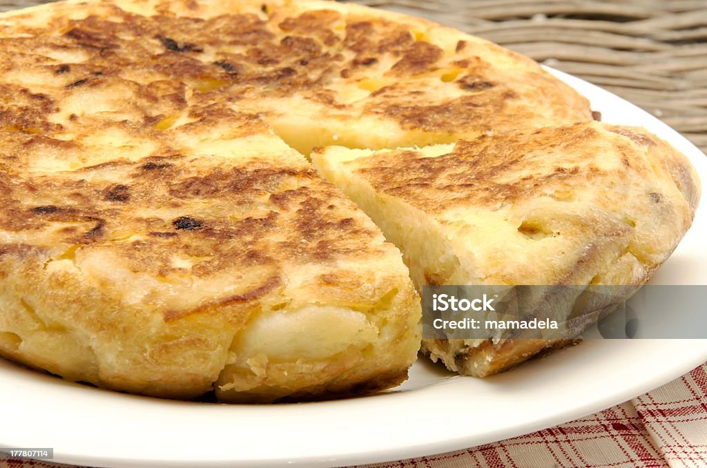 Spanish omelette Spanish omelette, spanish typical dish served on a plate Spanish Omelet Stock Photo