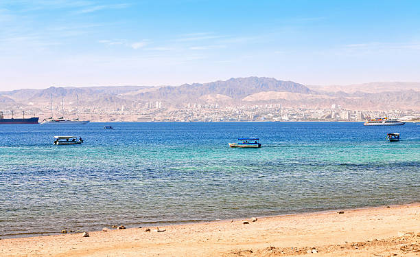 istock Aqaba gulf and view on Israel town Eilat 177809153